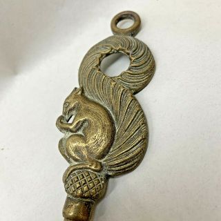 Early English Solid Brass Toasting Fork With A Long Tail Squirrel Handle
