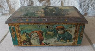 Vintage Tin Box Advertising Biscuits Candy France Cookies French