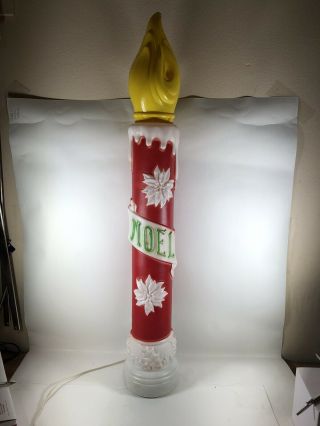 Vintage Empire Noel Lighted Blow Mold Christmas Candles 39” 1973