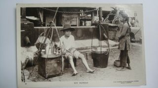 Old Vintage Malay Boy Hawker Singapore Postcard