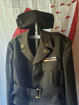 Ww2 Us Army Officer Ike Jacket Named With Side Cap And Photos