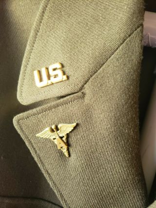 WW2 US Army Officer Ike Jacket NAMED With Side Cap and Photos 3