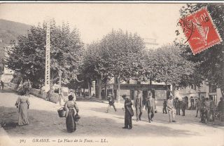 Grasse 763 Ll La Place De La Foux Société Générale Timbrée 1912