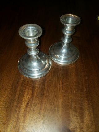 2 Empire Pewter Weighted Candlesticks Candle Holders 837.  4.  5 Inch Tall