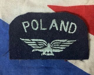Wwii Raf Royal Air Force Poland Shoulder Title,  Other Ranks (enlisted)