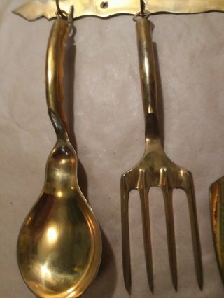 Vintage 4 Piece Set of Copper Utensils With Hanger Made In India 3