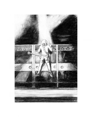 Angus Young Ac/dc - Pencil Limited Edition Giclee Art Print