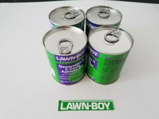 Vintage 4 Pack Lawn Boy 2 Cycle Oil Full Metal Can Ashless 8 Fl Oz.  89877