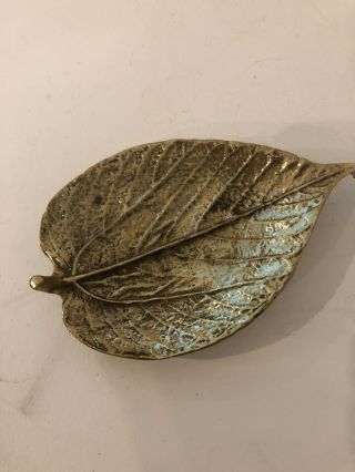 1948 Virginia Metalcrafters Mulberry Leaf Brass Dish Cw 3 - 27