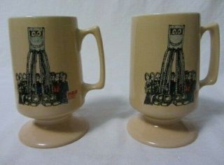 Rca Computer Systems Vintage Ceramic Mug Buntingware Pedestal Mugs Set Of 2