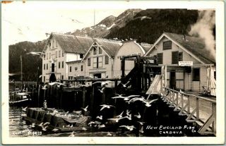 1940s Cordova,  Alaska Rppc Real Photo Postcard " England Fish Co.  " Dock View