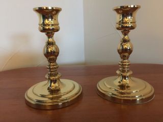 Two Baldwin Brass Candlesticks - 4.  75 " H