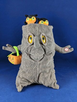 Hallmark Animated Halloween Spooky Tree Plush Owls Move & Sings Addams Family