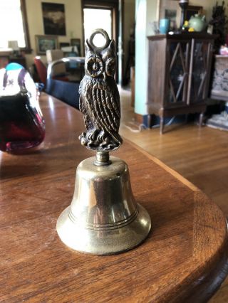 Vintage Brass Owl Bell 2