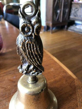 Vintage Brass Owl Bell 3