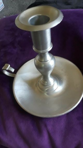 Oneida Heirloom Pewter Candlestick Holder With Handle