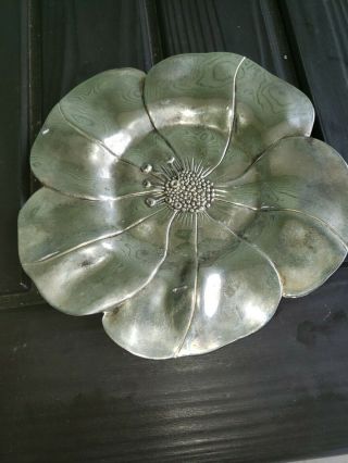 International Silver Company,  Vtg 1994 Flower Shaped Silver Plated Serving Plate