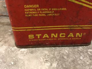 Vintage STANCAN 1 Gallon USA Metal Gas Gasoline Can W Metal Flex Spout 3