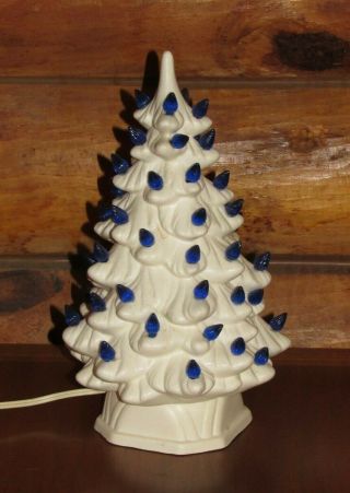Vintage Holland Mold White Ceramic Christmas Tree 11 " Tall