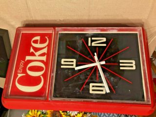 Vintage (jan 1985) Coca Cola Enjoy Coke Plastic Wall Clock Great
