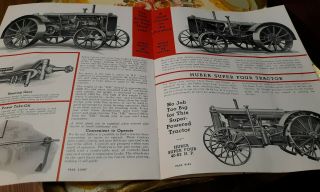 OLD VINTAGE FARM HUBER TRACTORS FOUR MODEL 40 - 62 H.  P.  BROCHURE BOOKLET 2