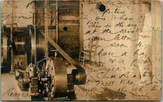 1904 Colombia Real Photo Rppc Postcard " Engine At The Wireless Station " W Cancel