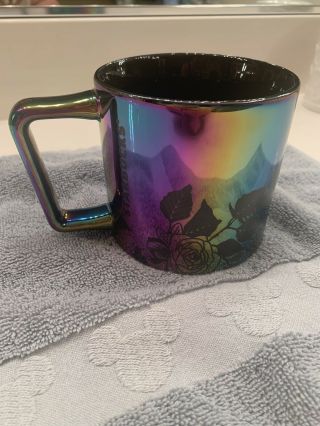 Starbucks Fall 2020 Iridescent Mug Black Roses Ceramic Limited Halloween Cup