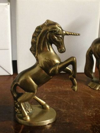 Vintage Solid Brass Unicorn Horse Sculpture Figurine Decorative