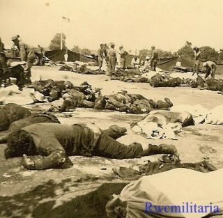 Sad Kia German Soldiers Laid Out By Allied Graves Teams; Anzio,  Italy