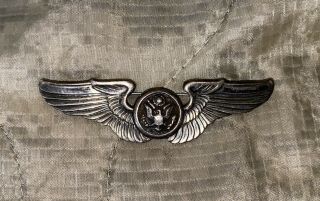 Ww2 Us Army Air Corp Enlisted Air Crew Wings - Sterling - 3 " - Pin - Back