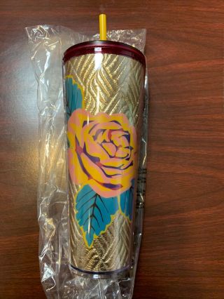 Starbucks Fall 2020 Tufted Rose 24oz Cold Cup