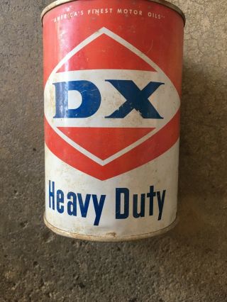 Vintage Dx Heavy Duty Motor Oil One Quart Can.  Great Shape