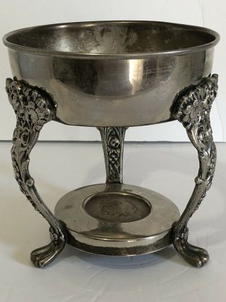 English Silver Mfg Corp Heated Coffee Carafe Tea Server Floral Warmer Stand Only