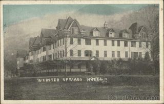 Webster Springs Hotel,  Wv West Virginia Auburn Post Card Mfg.  Co.  Postcard