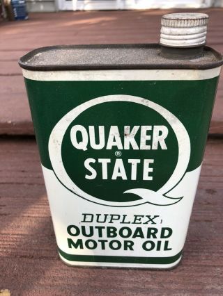 Vintage Quaker State Duplex Outboard Motor Oil Can