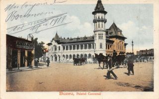 Cpa Roumanie Buzeu Palatul Comunal