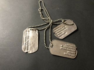 Authentic Ww2 Military Dog Tags From Thomasville North Carolina Veteran