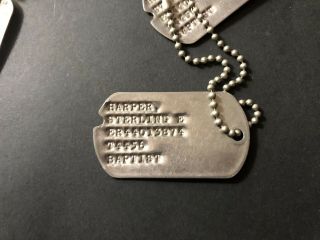 AUTHENTIC WW2 MILITARY DOG TAGS FROM THOMASVILLE NORTH CAROLINA VETERAN 2