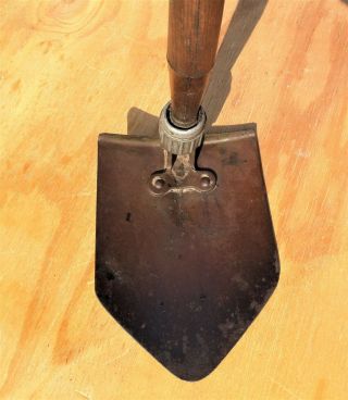 Us Army Entrenching Tool Folding Shovel Wood 1945