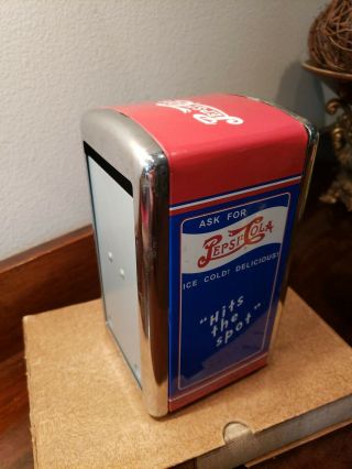 Vintage Metal Pepsi Cola Napkin Dispenser Hits The Spot Ice Cold Delicious