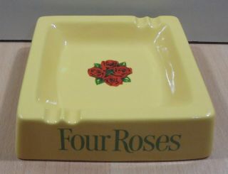 Four Roses Bourbon Whiskey Vtg Ceramic Ashtray