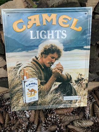 1983 Camel Lights Cigarettes Tobacco Gas Station 17.  5 By 21.  5 " Metal Sign In Vgc