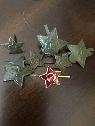 Ww2 Ussr Soviet Russian Army Red Star Pilotka Military Hat Badge 100