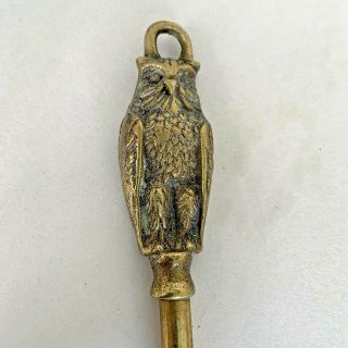 Early English Solid Brass Toasting Fork With Owl Handle