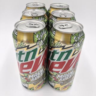 (6) Limited Edition Mountain Dew Maui Burst Full 16 Oz Cans Pineapple
