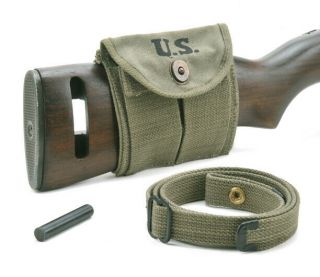Usgi Ww2.  30 M1 Carbine Sling,  Oiler,  & Buttstock Pouch Od Green Dated 1944