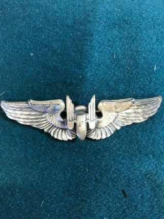 Ww2 Usaaf Sterling Aerial Gunner Wings,  3 ",  Two Piece,  Pin Back.