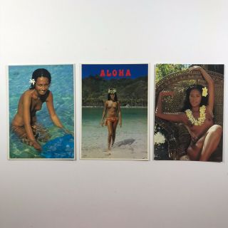 3ea Adolphe Sylvain Topless Girls Of The South Seas Postcards 70s & 80s Vg,