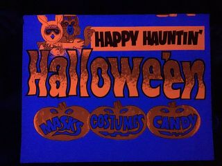Vintage Happy Hauntin Halloween Store Display Poster Don Post Ben Cooper Mask