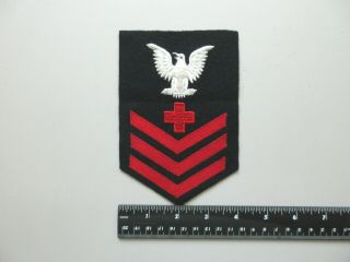 WW2 DATED 1945 U.  S NAVY 1ST CLASS PETTY OFFICER PHARMACIST ' S MATE RATE PATCH 3